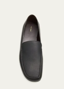 THE ROWLeo Grained Leather Slippers