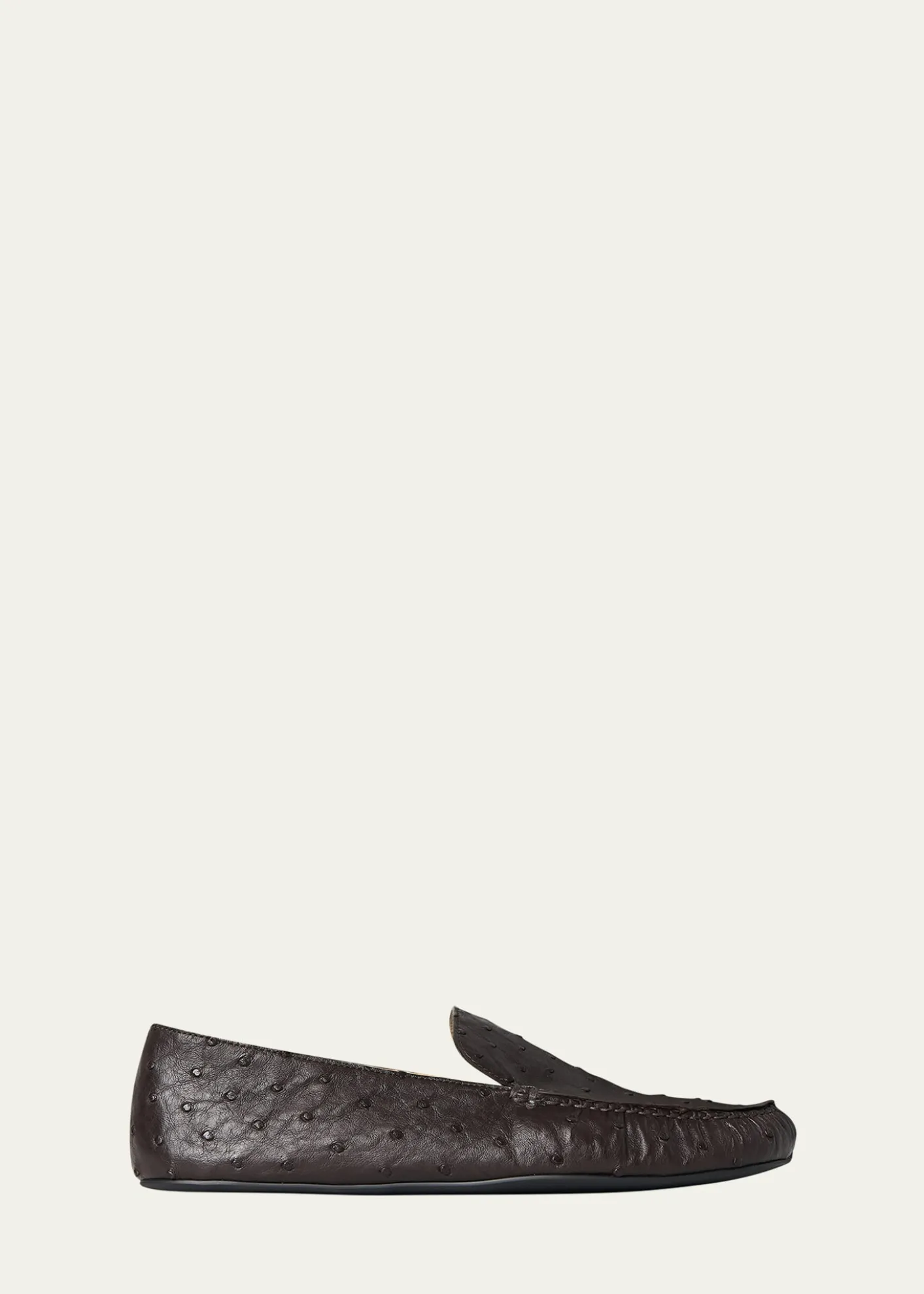 THE ROWLeo Ostrich Leather Slippers
