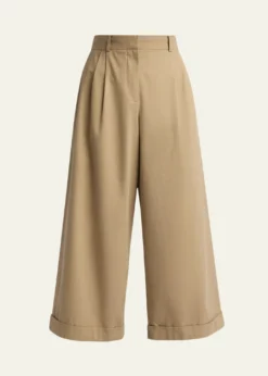 THE ROWLior Cotton & Cashmere Wide-Leg Pants