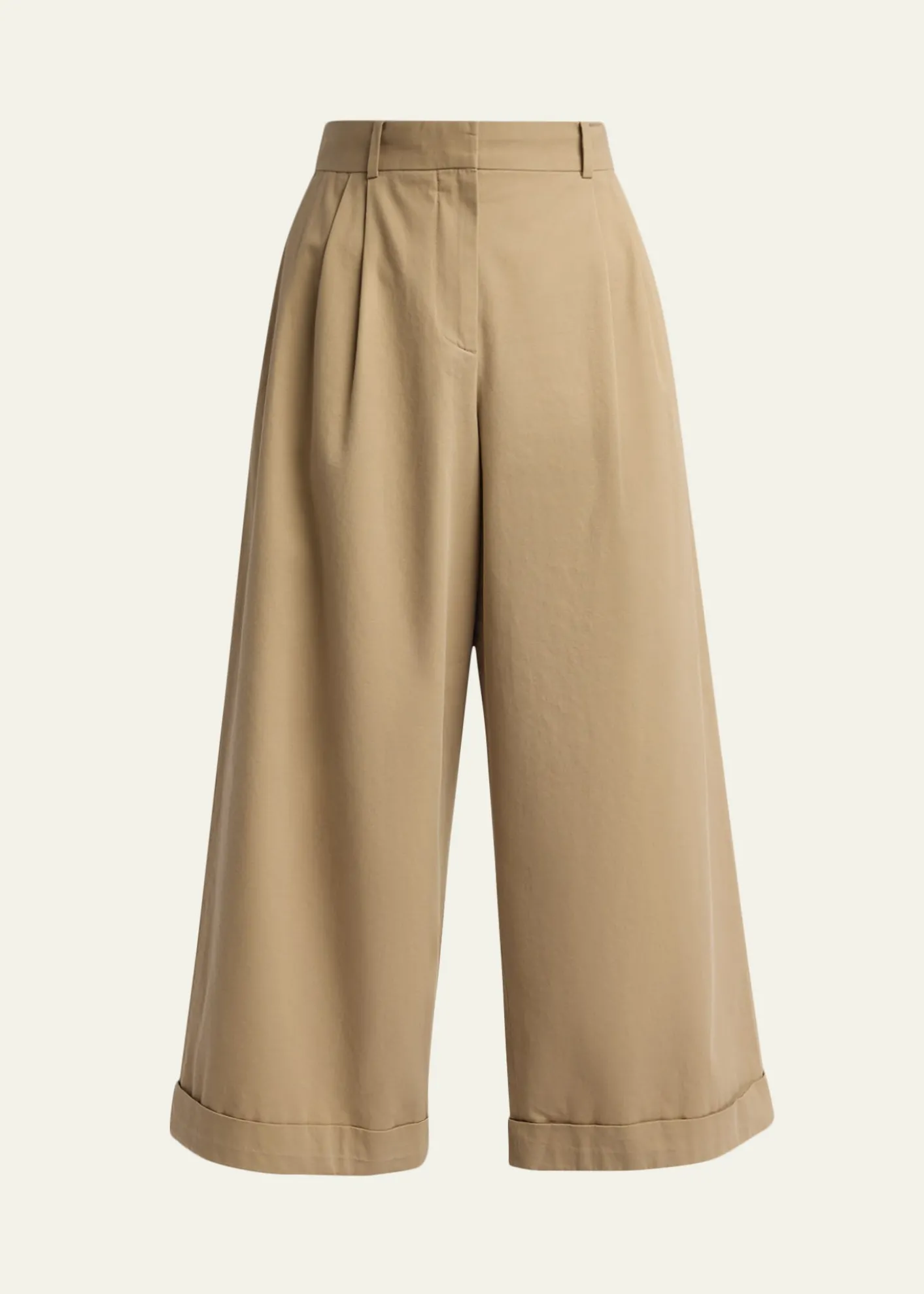 THE ROWLior Cotton & Cashmere Wide-Leg Pants