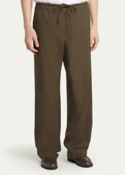 THE ROWMen's Ari Wool Wide-Leg Drawstring Pants