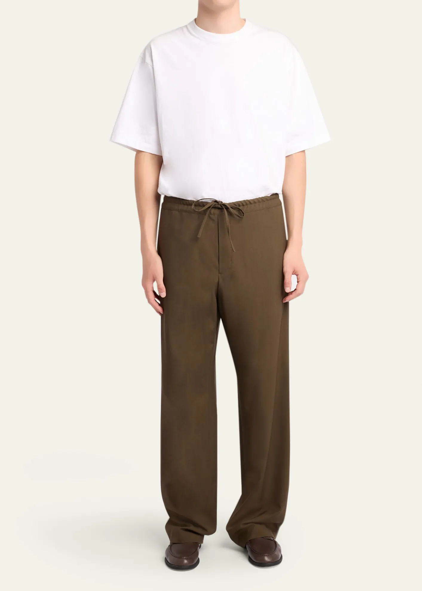 THE ROWMen's Ari Wool Wide-Leg Drawstring Pants