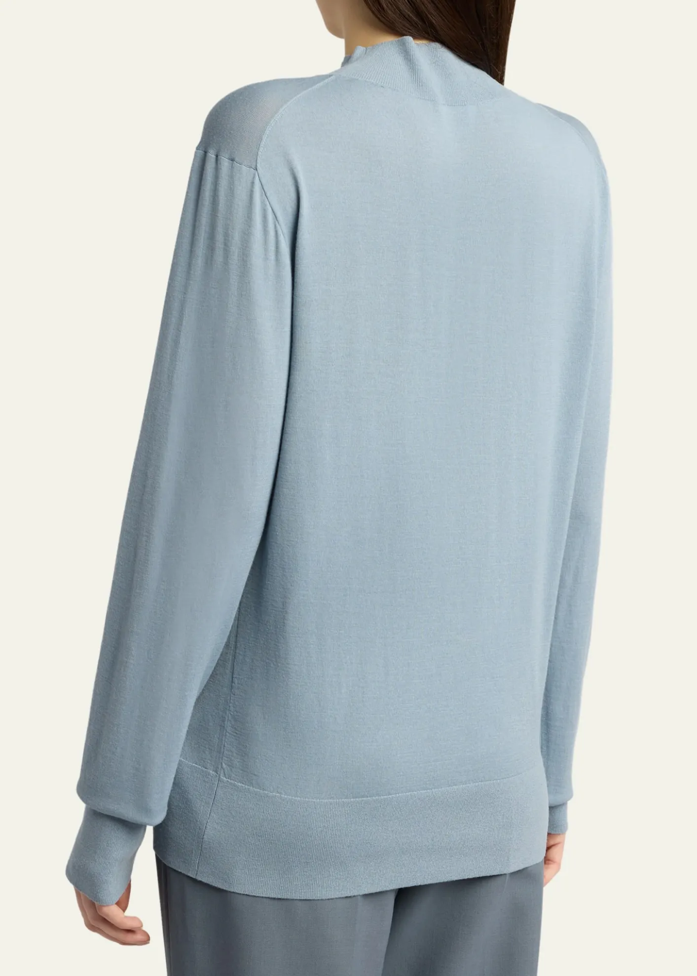 THE ROWNari Mock-Neck Merino Wool Sweater
