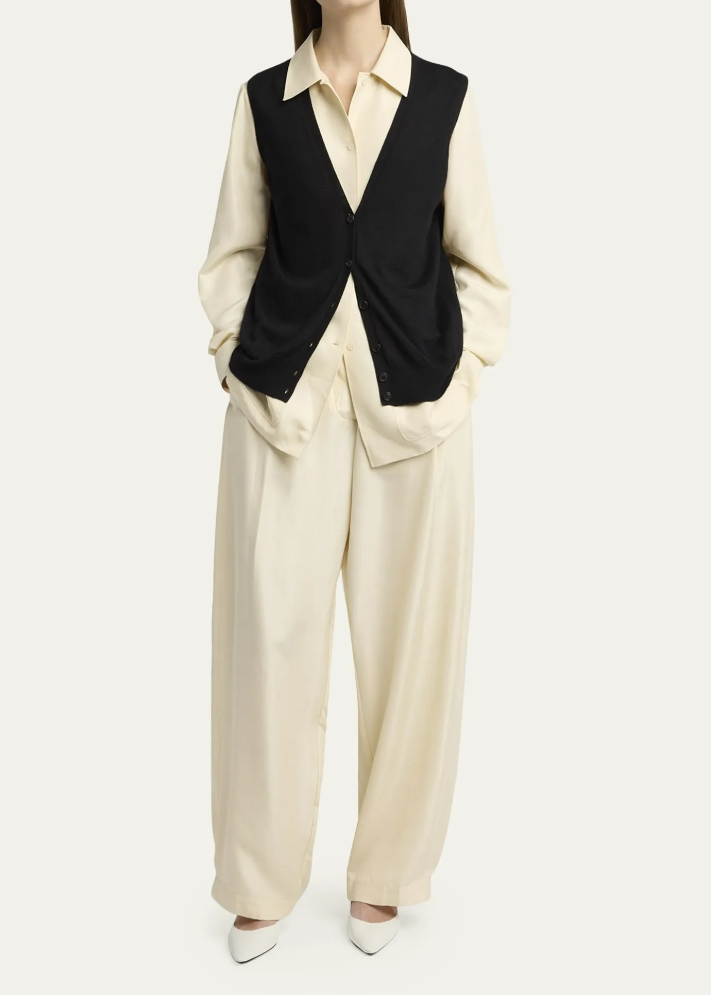 THE ROWNeel Cashmere Cardigan Vest