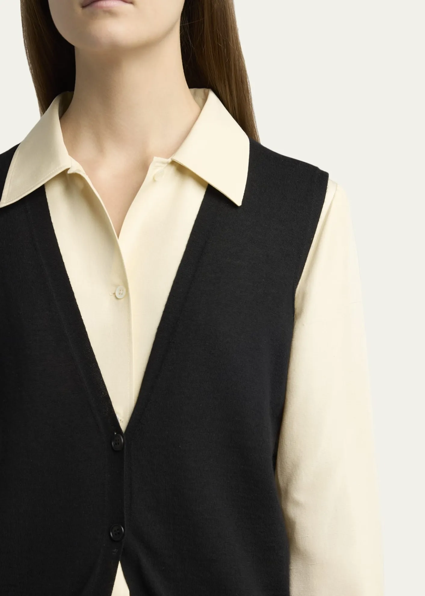 THE ROWNeel Cashmere Cardigan Vest