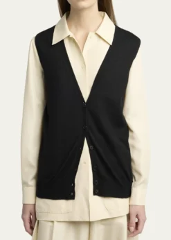 THE ROWNeel Cashmere Cardigan Vest