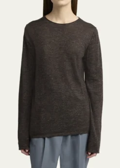 THE ROWNile Cashmere, Silk, and Linen Long-Sleeve Top