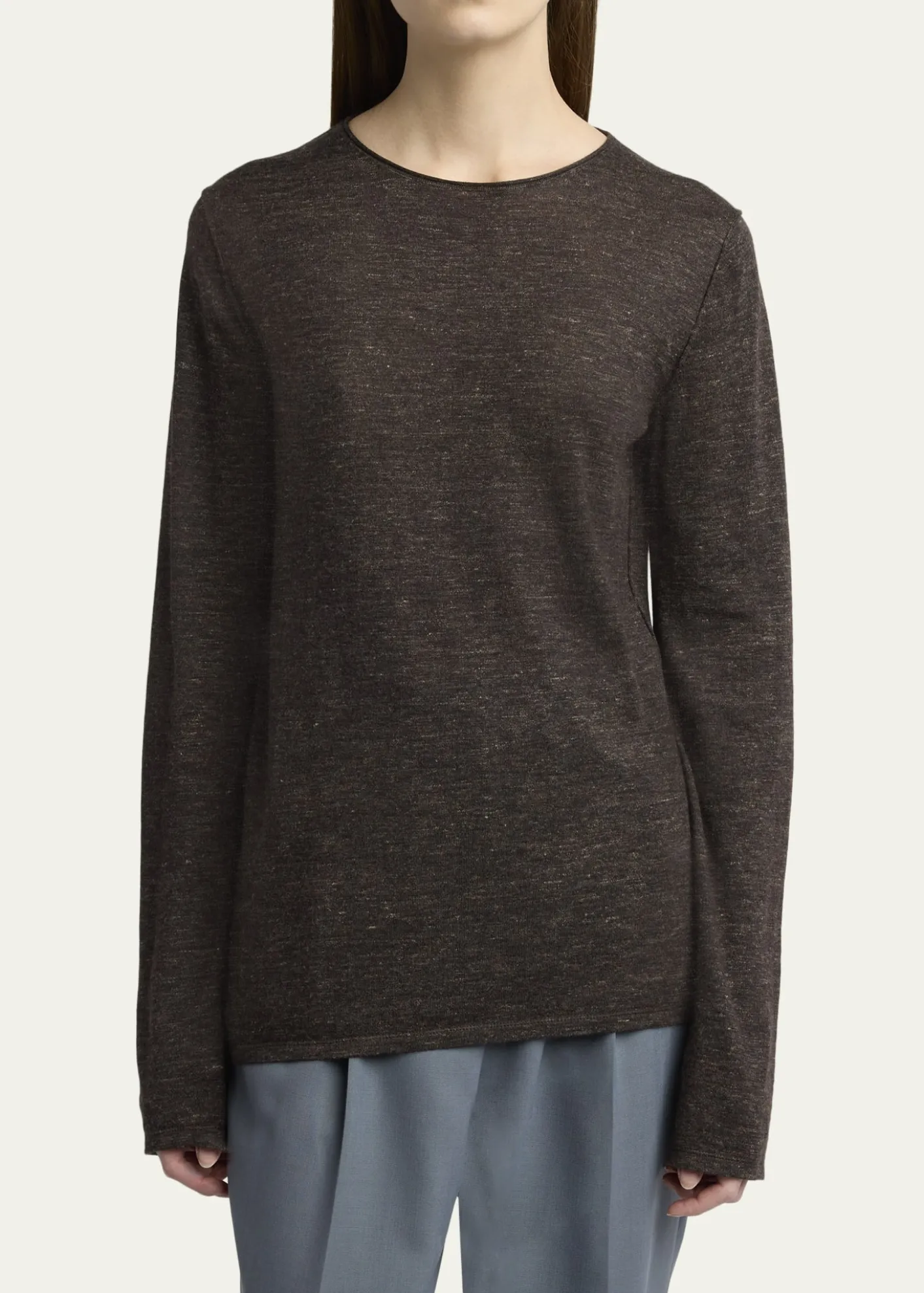 THE ROWNile Cashmere, Silk, and Linen Long-Sleeve Top