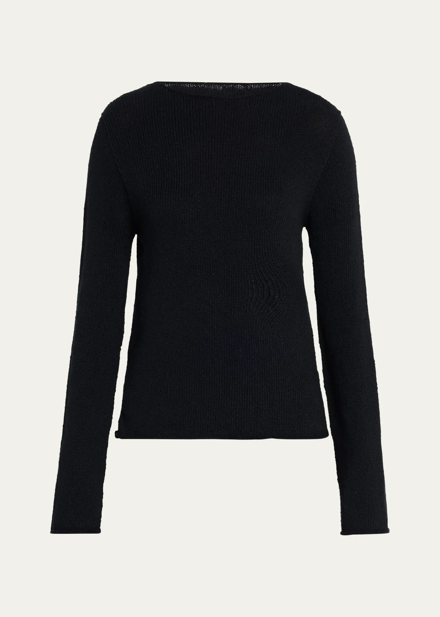 THE ROWOmiko Cotton-Linen Knit Long-Sleeve Top
