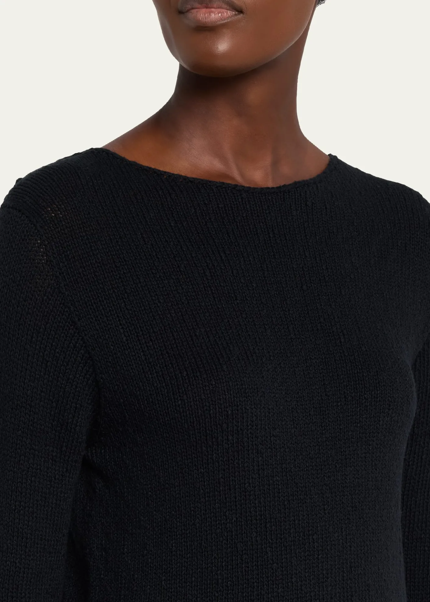 THE ROWOmiko Cotton-Linen Knit Long-Sleeve Top