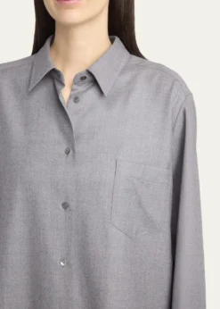 THE ROWPino Wool Button-Down Shirt