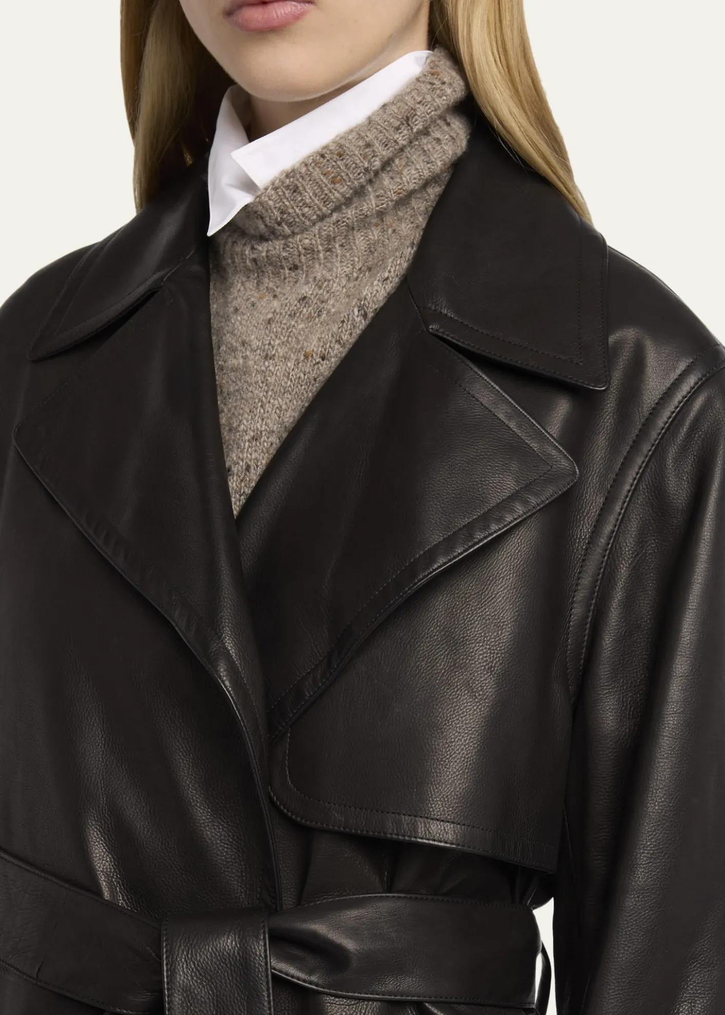 THE ROWSiempra Leather Wrap Trench Coat