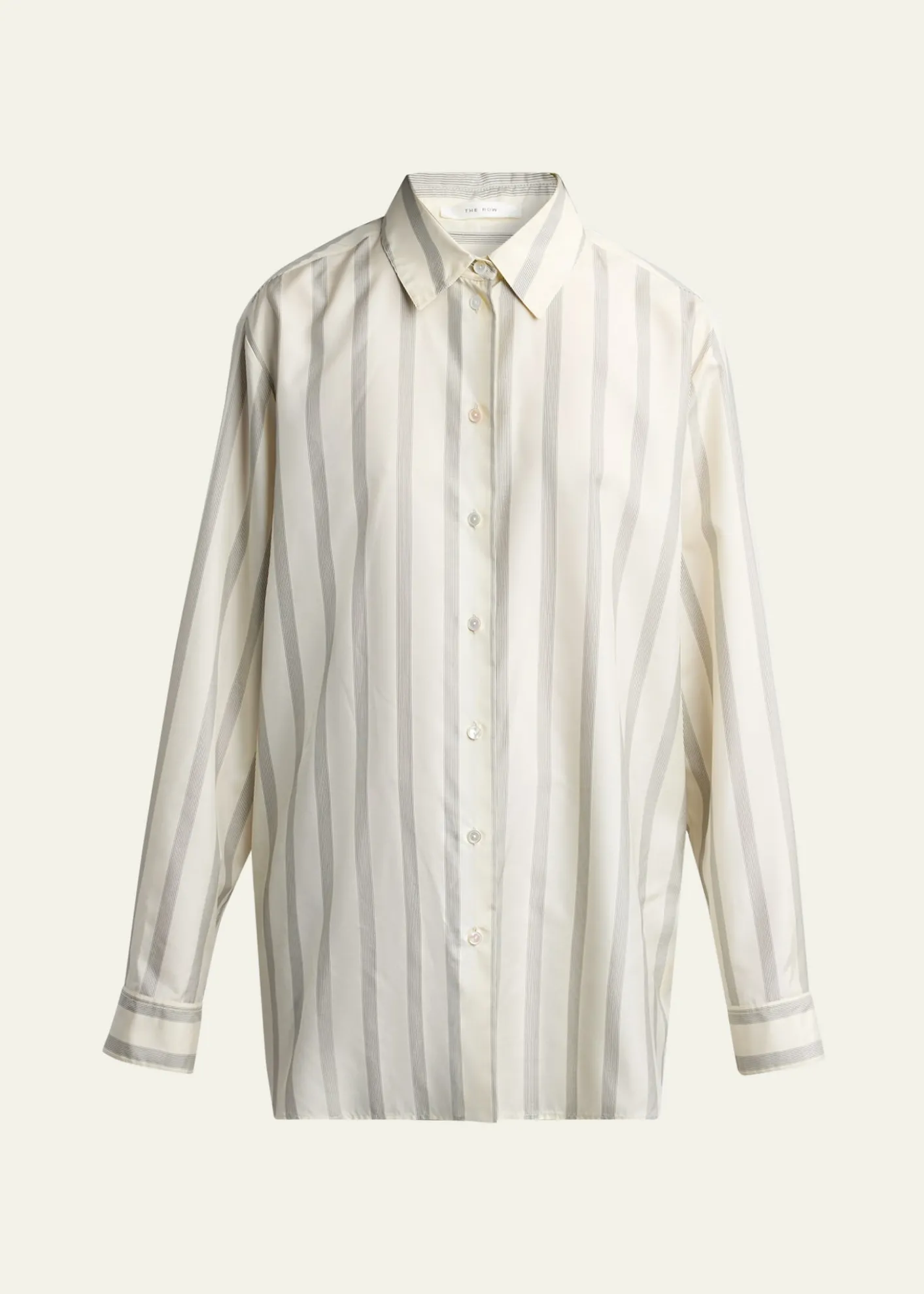 THE ROWSisilia Striped Button-Down Silk Shirt