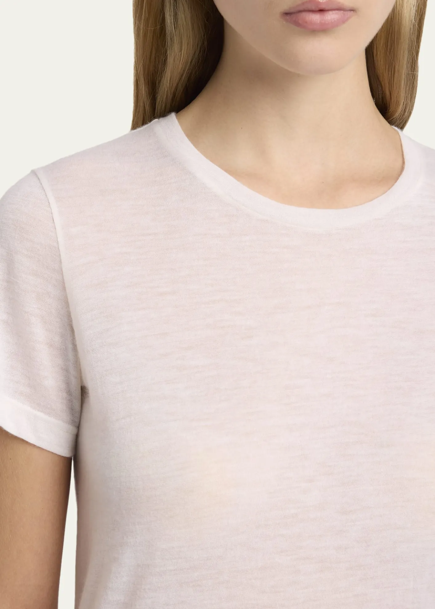 THE ROWWesler Heathered Cashmere Short-Sleeve T-Shirt