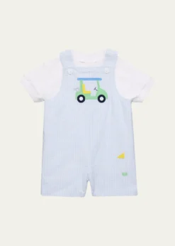 THIS ITEM IS NOT AVAILABLE.Florence EisemanBoy's Golf Cart Check Seersucker Shortall, Size 3M-24M