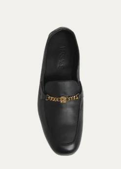 THIS ITEM IS NOT AVAILABLE.VersaceMen's Leather Medusa-Chain Loafers