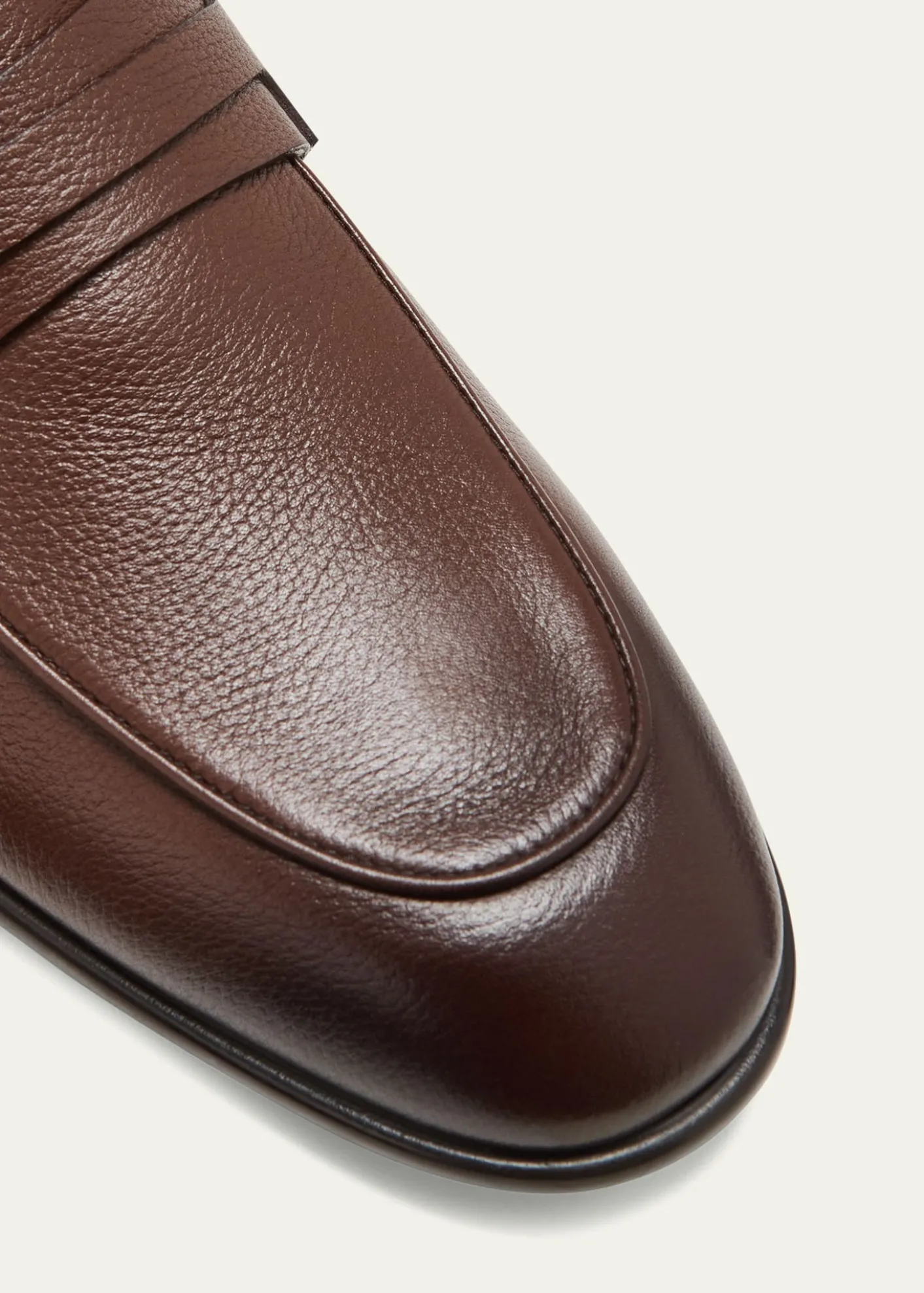 THIS ITEM IS NOT AVAILABLE.FerragamoMen's Desio Gancio Ornament Grained Leather Penny Loafers