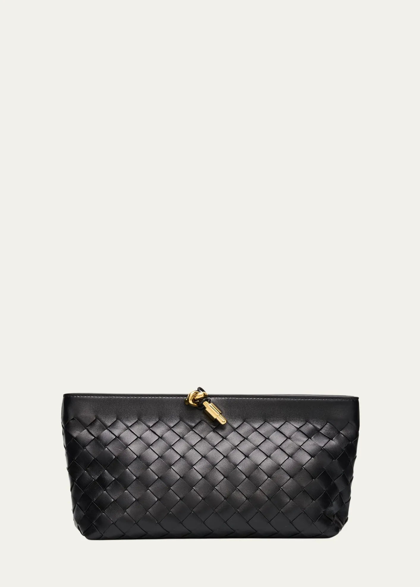 THIS ITEM IS NOT AVAILABLE.Bottega VenetaAndiamo Knot-Embellished Leather Clutch Bag