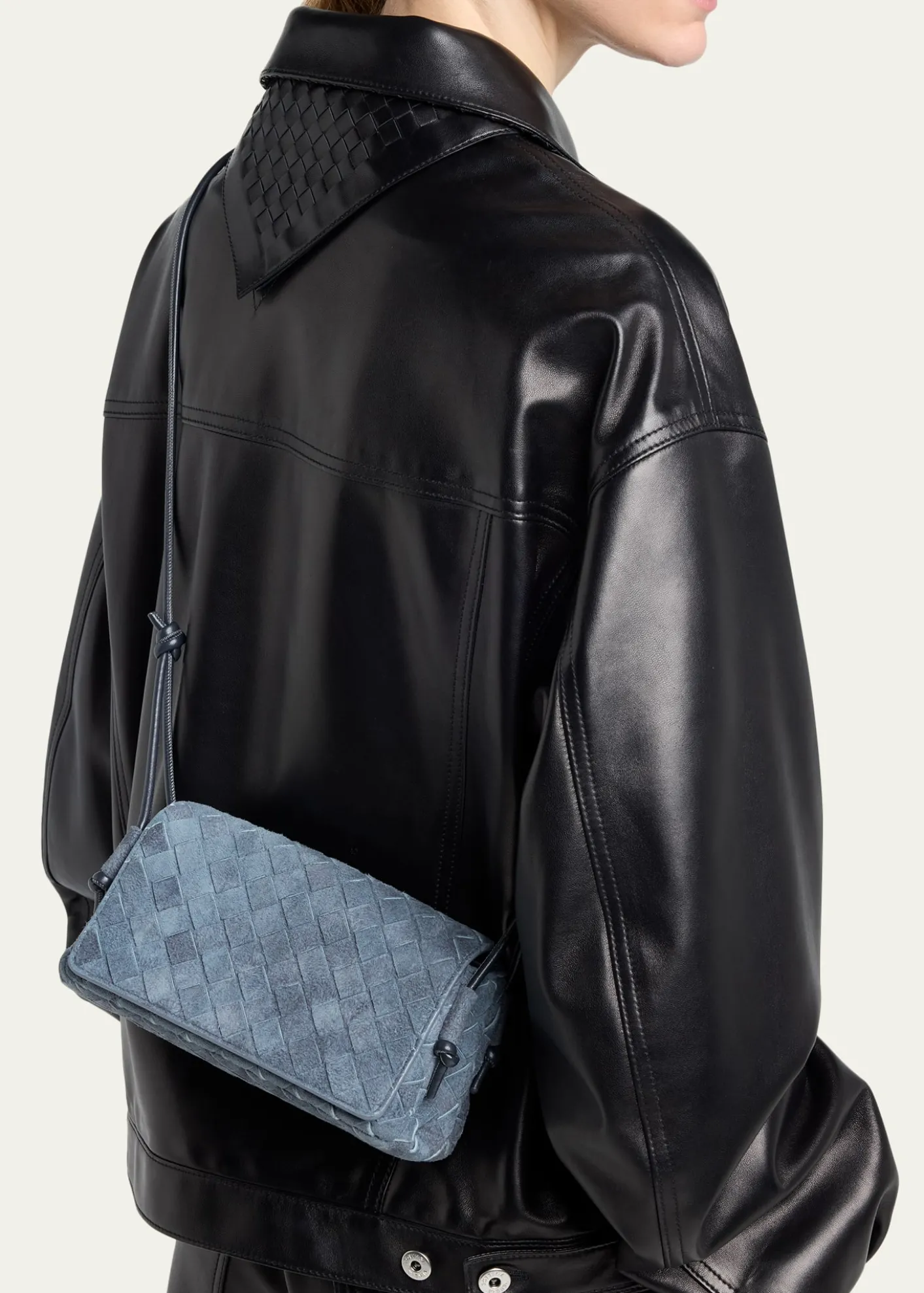THIS ITEM IS NOT AVAILABLE.Bottega VenetaNotturno Suede Crossbody Pouch Bag