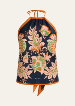THIS ITEM IS NOT AVAILABLE.EtroFloral-Print Silk Twill Halter Top