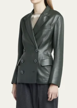 THIS ITEM IS NOT AVAILABLE.Giorgio ArmaniTailored Leather Blazer Jacket