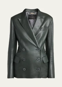 THIS ITEM IS NOT AVAILABLE.Giorgio ArmaniTailored Leather Blazer Jacket
