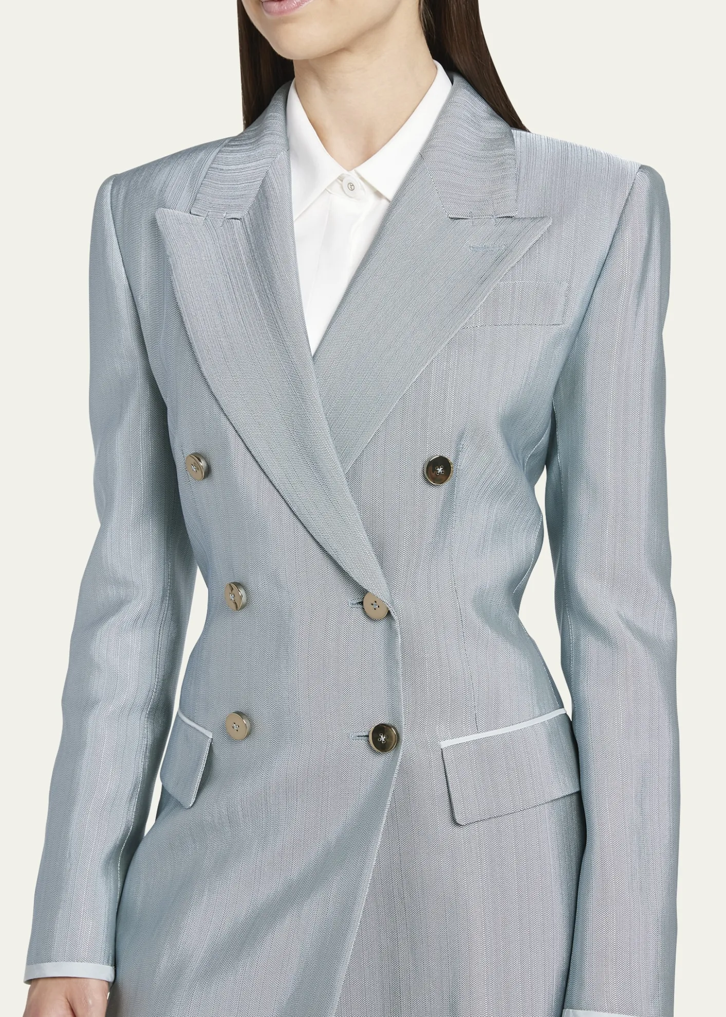 THIS ITEM IS NOT AVAILABLE.Giorgio ArmaniTextured Viscose Double-Breasted Blazer