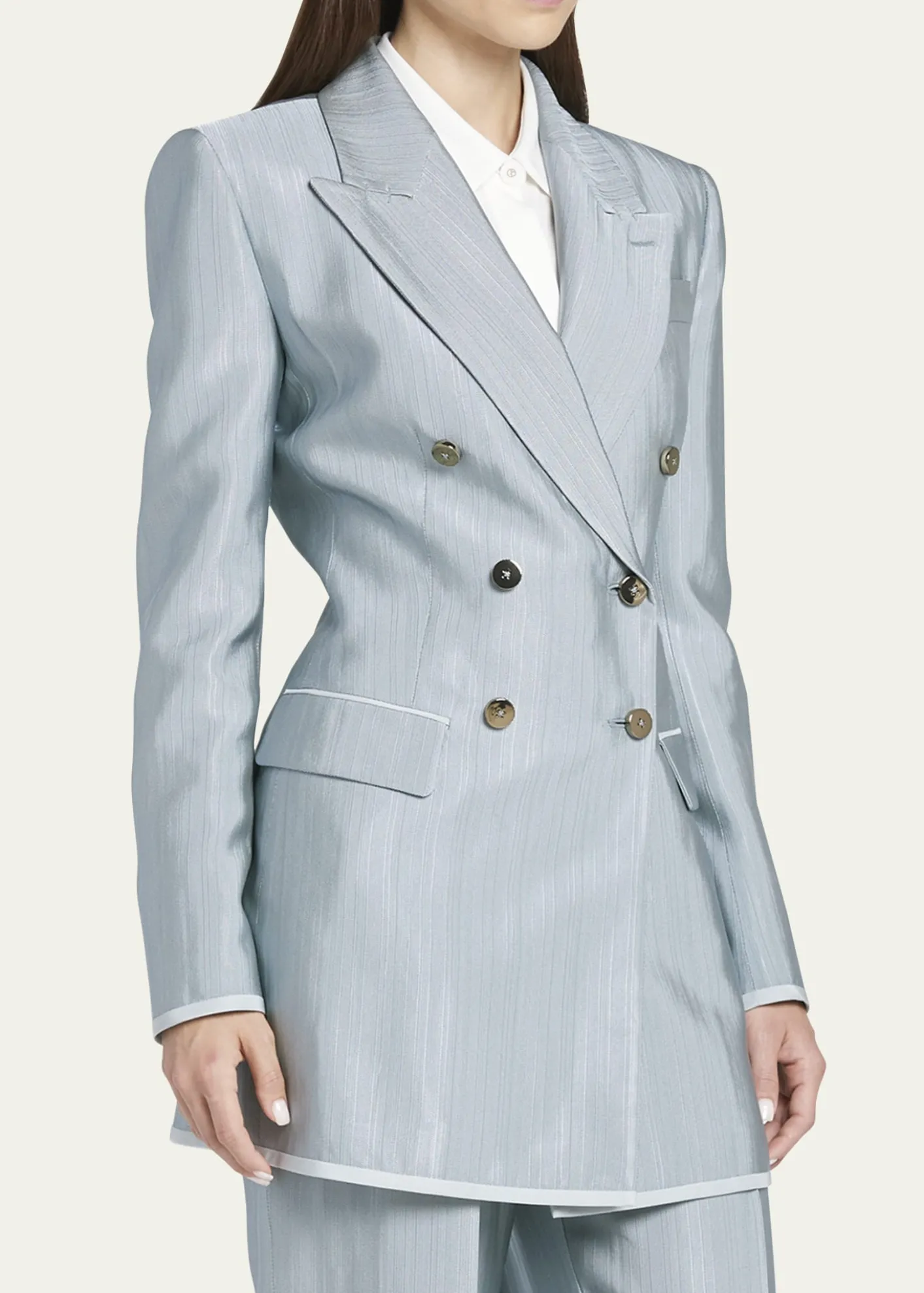 THIS ITEM IS NOT AVAILABLE.Giorgio ArmaniTextured Viscose Double-Breasted Blazer