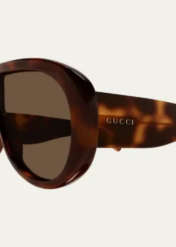 THIS ITEM IS NOT AVAILABLE.Gucci99mm Acetate Shield Sunglasses