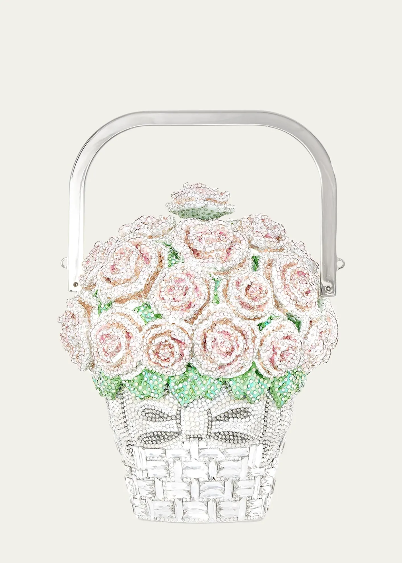 THIS ITEM IS NOT AVAILABLE.Judith Leiber CoutureBasket of Roses Blush Bouquet Top-Handle Bag
