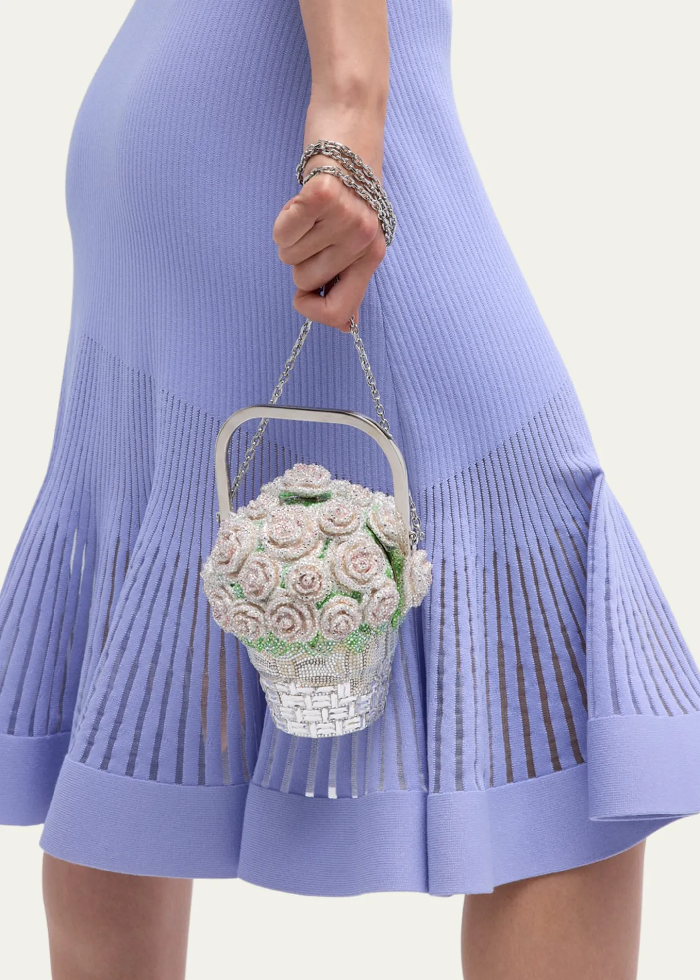 THIS ITEM IS NOT AVAILABLE.Judith Leiber CoutureBasket of Roses Blush Bouquet Top-Handle Bag