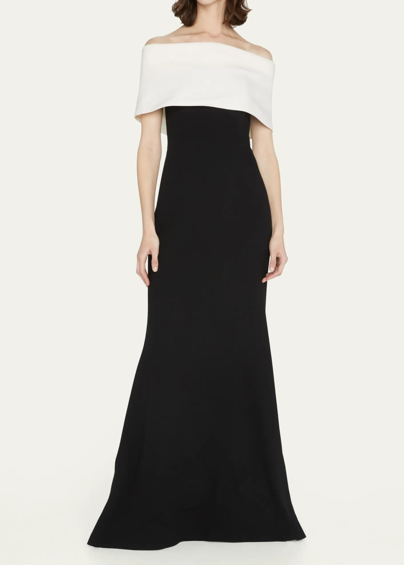 THIS ITEM IS NOT AVAILABLE.Lela RoseOff-the-Shoulder Two-Tone Gown