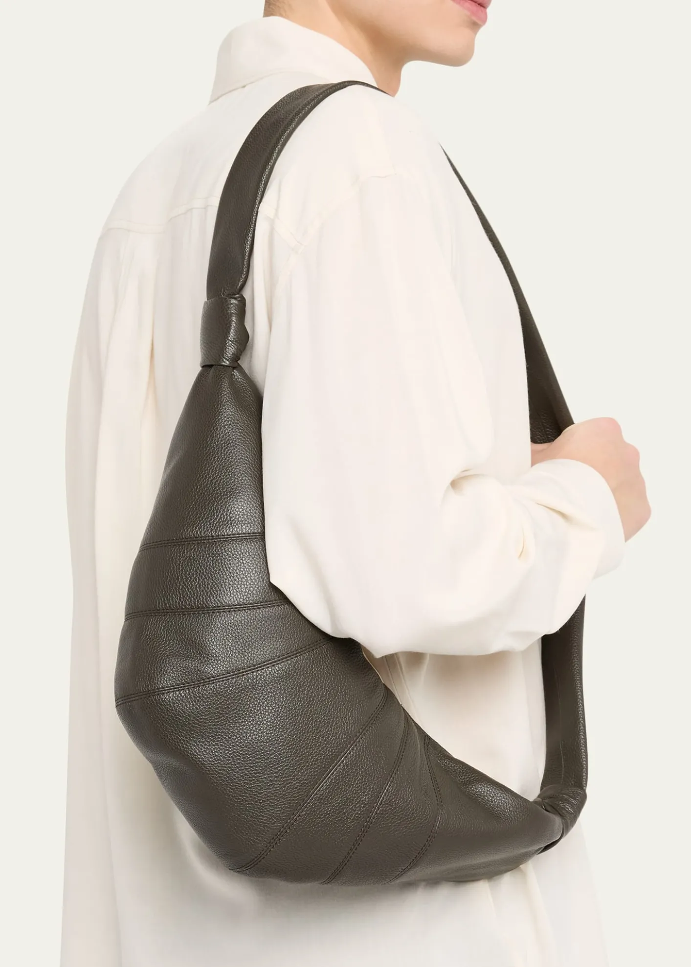 THIS ITEM IS NOT AVAILABLE.LEMAIREMen's Medium Croissant Leather Crossbody Bag