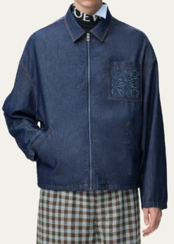 THIS ITEM IS NOT AVAILABLE.LoeweMen's Denim Zip-Front Jacket