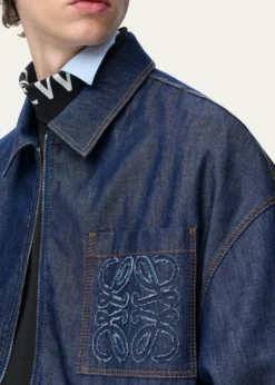 THIS ITEM IS NOT AVAILABLE.LoeweMen's Denim Zip-Front Jacket