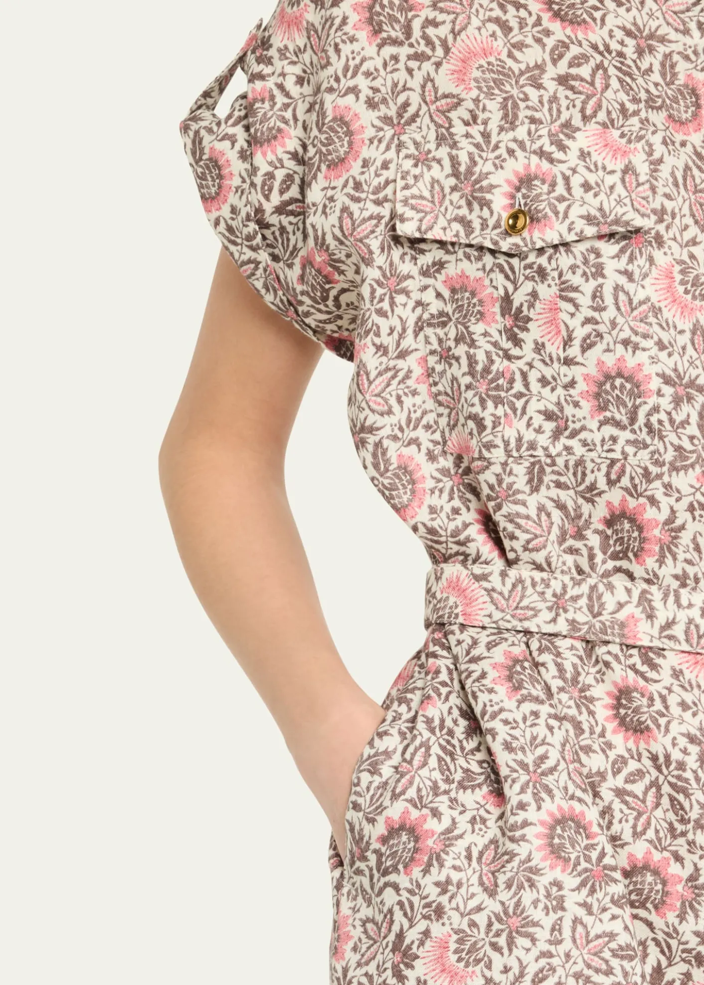 THIS ITEM IS NOT AVAILABLE.Loro PianaIdris Riserva San Nicolo Twill Belted Mini Shirtdress