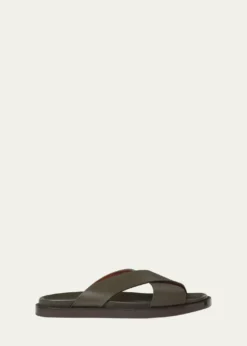 THIS ITEM IS NOT AVAILABLE.Loro PianaMen's Riviera Leather Slides