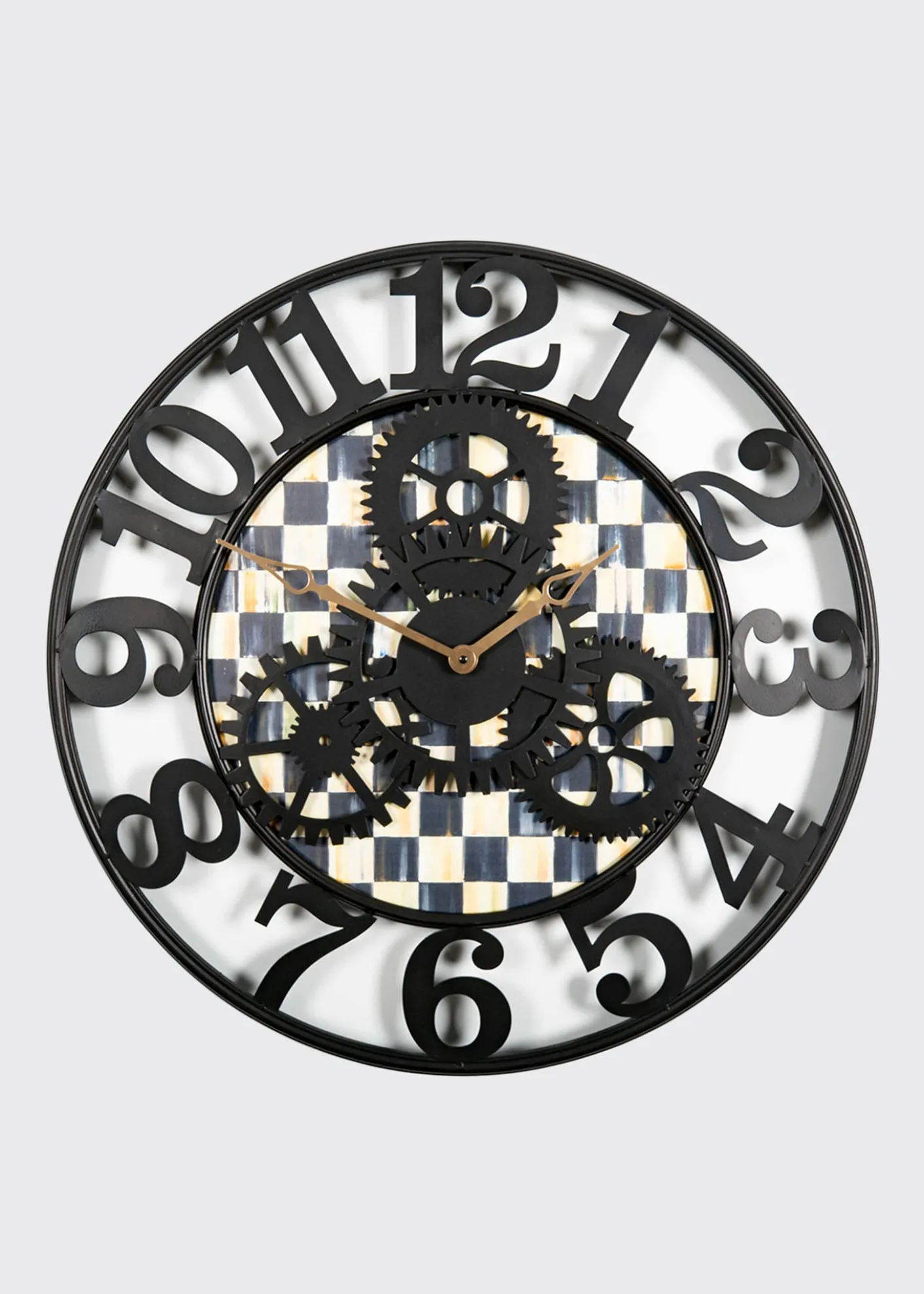 THIS ITEM IS NOT AVAILABLE.MacKenzie-ChildsLarge Courtly Check Farmhouse Wall Clock