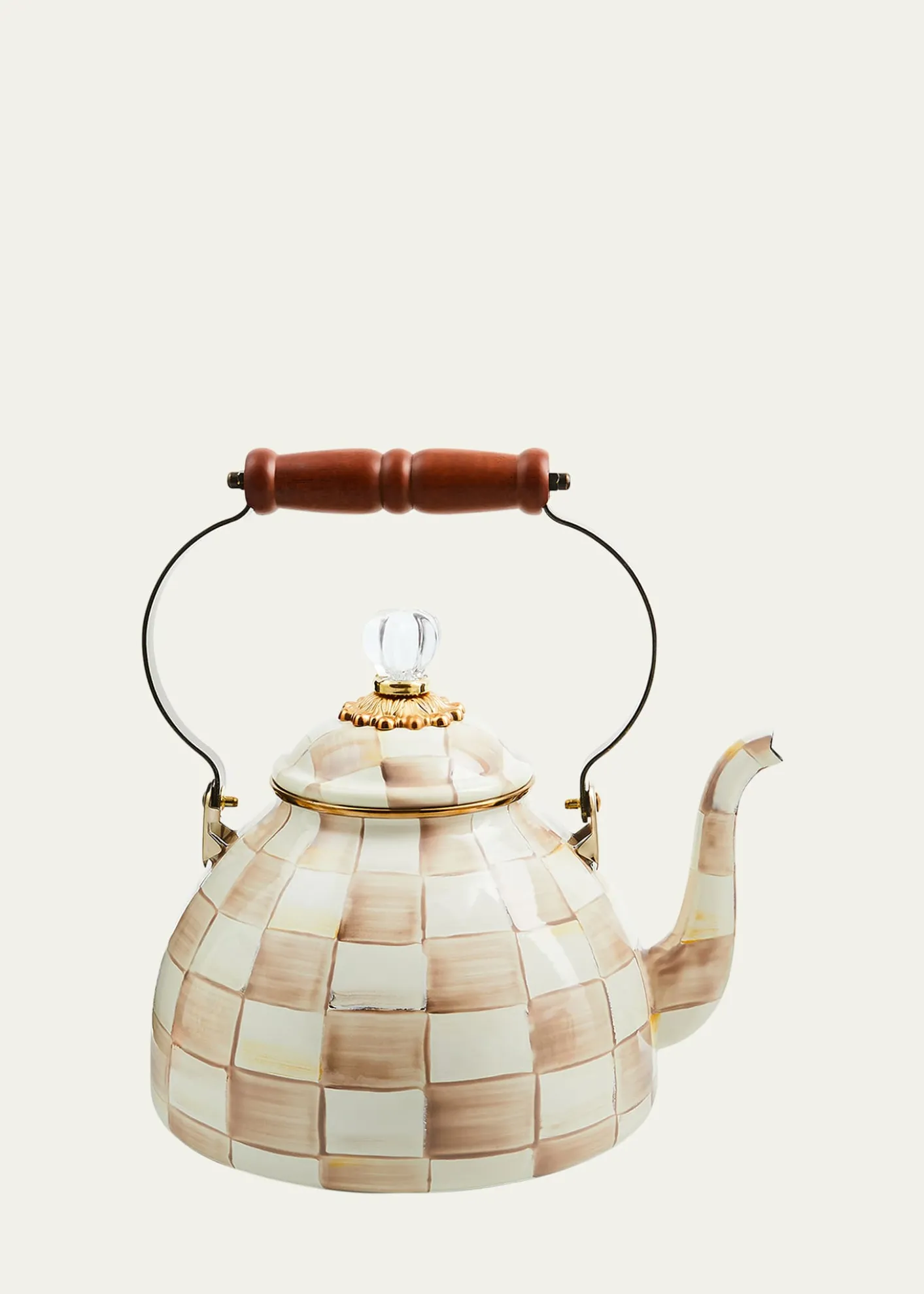 THIS ITEM IS NOT AVAILABLE.MacKenzie-ChildsMocha Check Tea Kettle, 3 Quarts