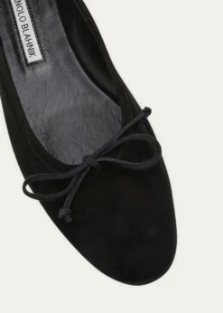 THIS ITEM IS NOT AVAILABLE.Manolo BlahnikVeralli Suede Bow Ballerina Flats