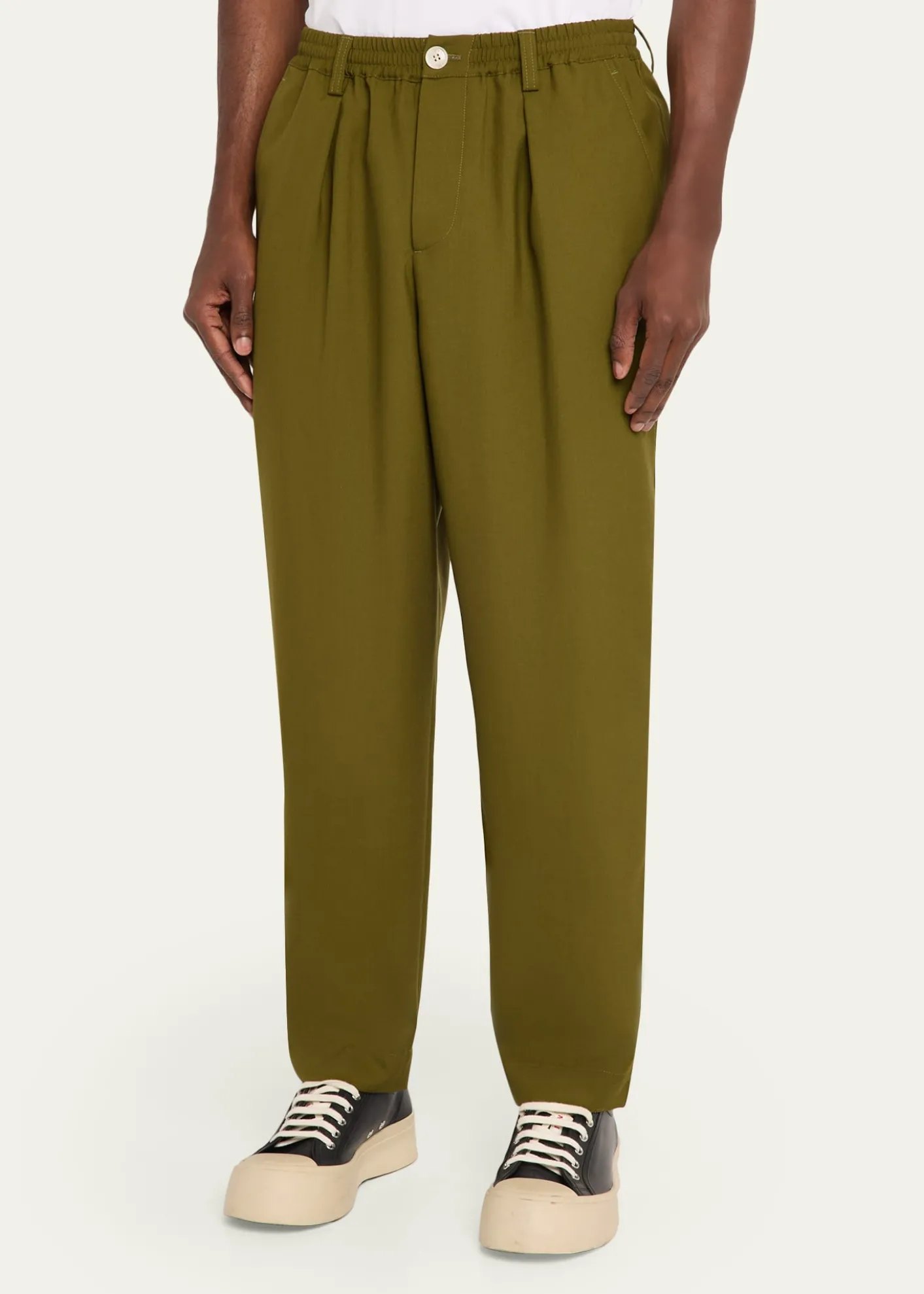 THIS ITEM IS NOT AVAILABLE.MarniMen's Wool Coulisse-Waist Pleated Trousers