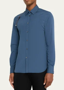 THIS ITEM IS NOT AVAILABLE.McQueenMen's Logo-Tape Harness Dress Shirt