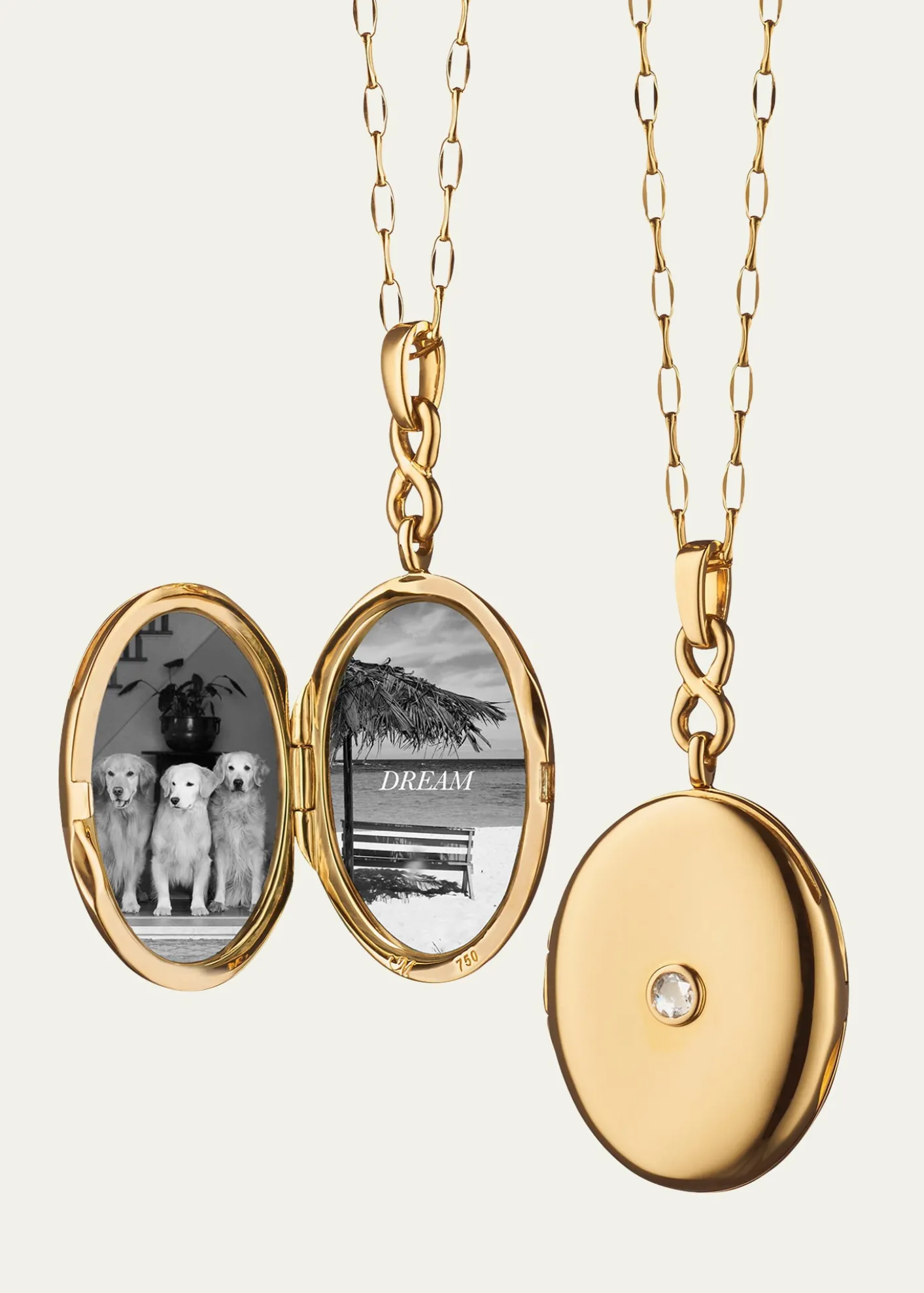 THIS ITEM IS NOT AVAILABLE.Monica Rich KosannInfinity Diamond and Gold Locket Necklace