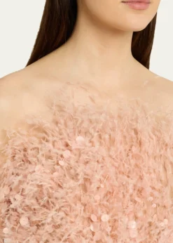 THIS ITEM IS NOT AVAILABLE.Oscar de la RentaStrapless Dramatic Point D'esprit Silk Column Gown
