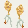 THIS ITEM IS NOT AVAILABLE.Oscar de la RentaSeashell and Coral Clip-On Earrings