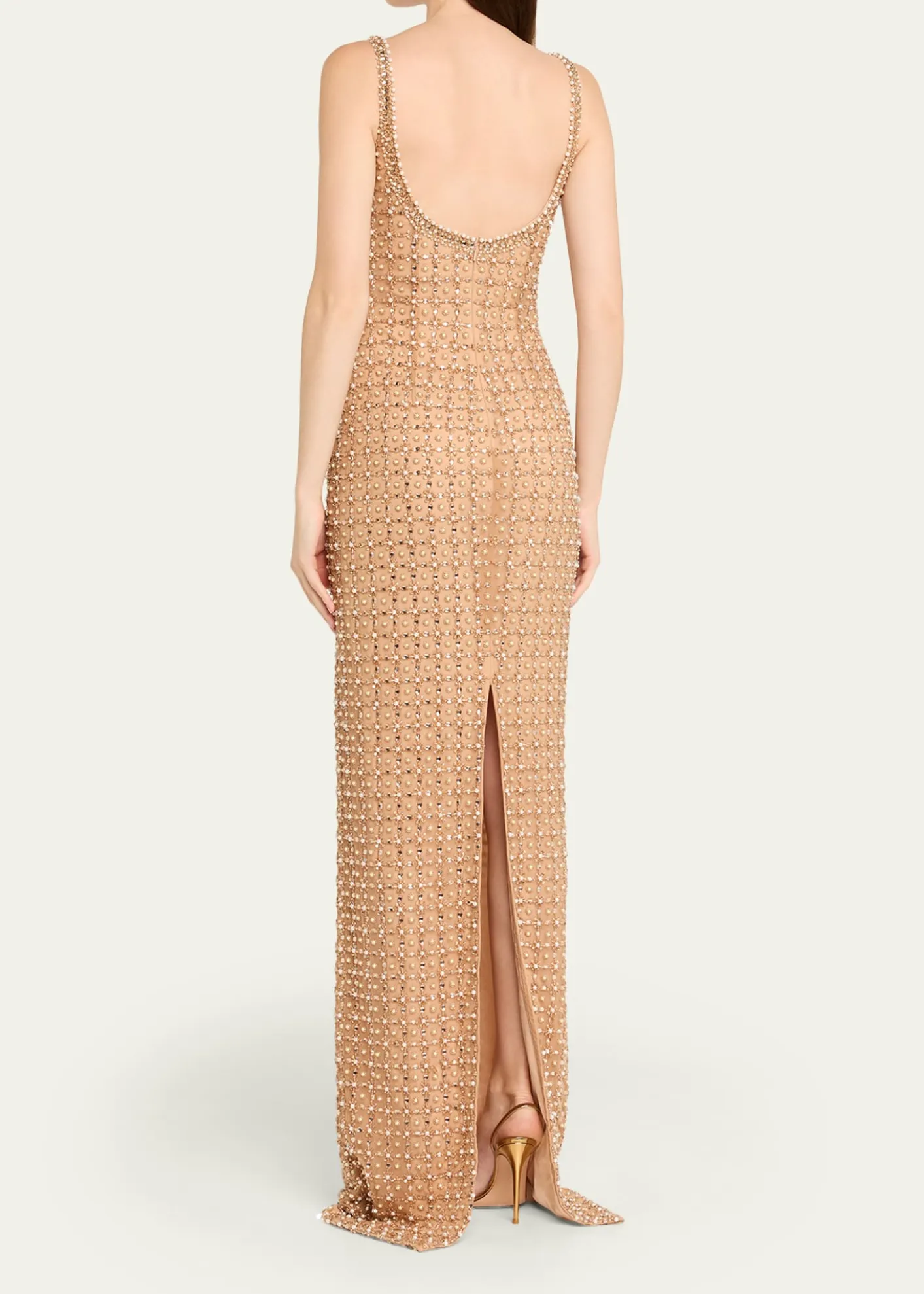 THIS ITEM IS NOT AVAILABLE.Pamella RolandCrystal Embroidered Tulle Column Gown
