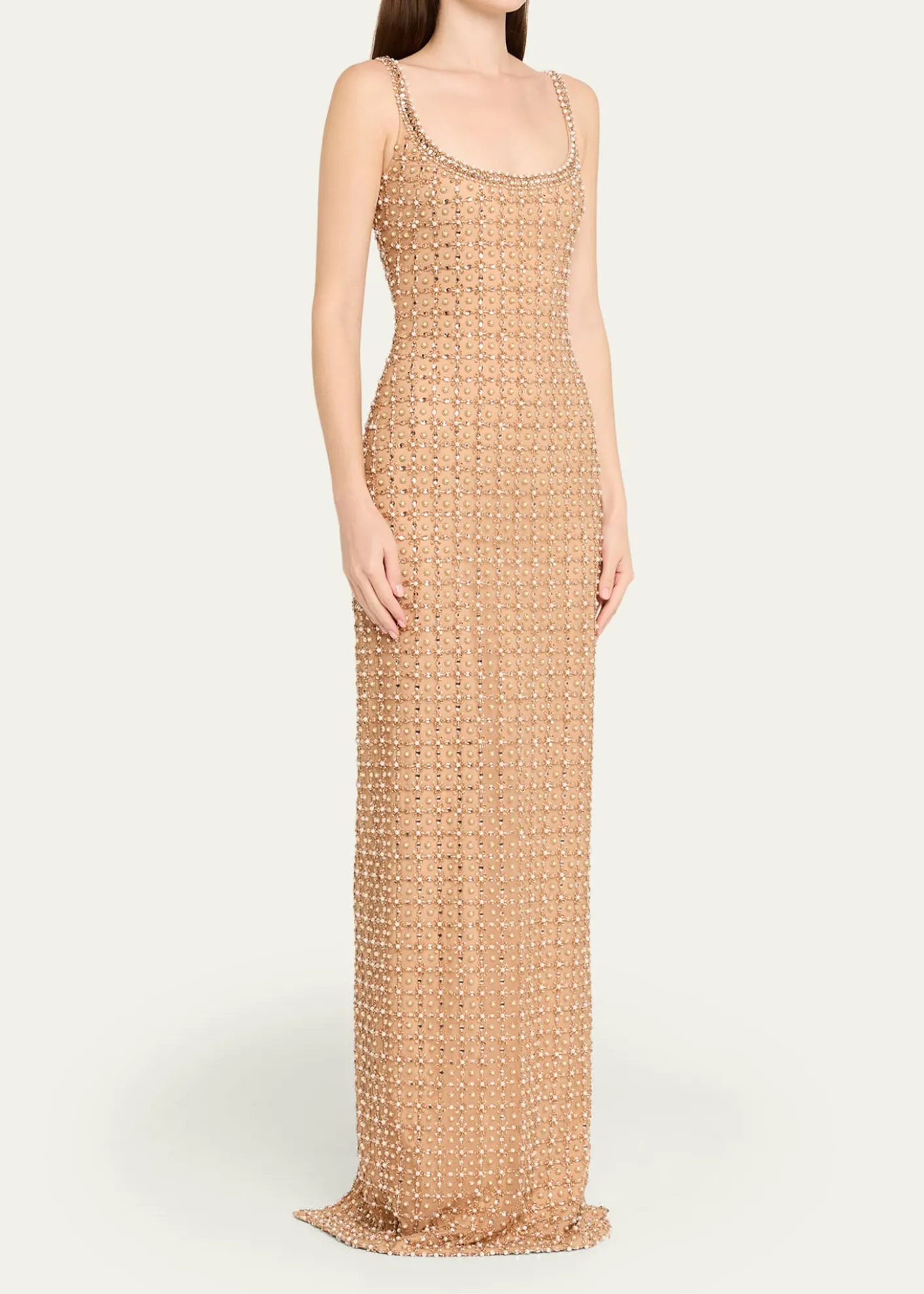 THIS ITEM IS NOT AVAILABLE.Pamella RolandCrystal Embroidered Tulle Column Gown