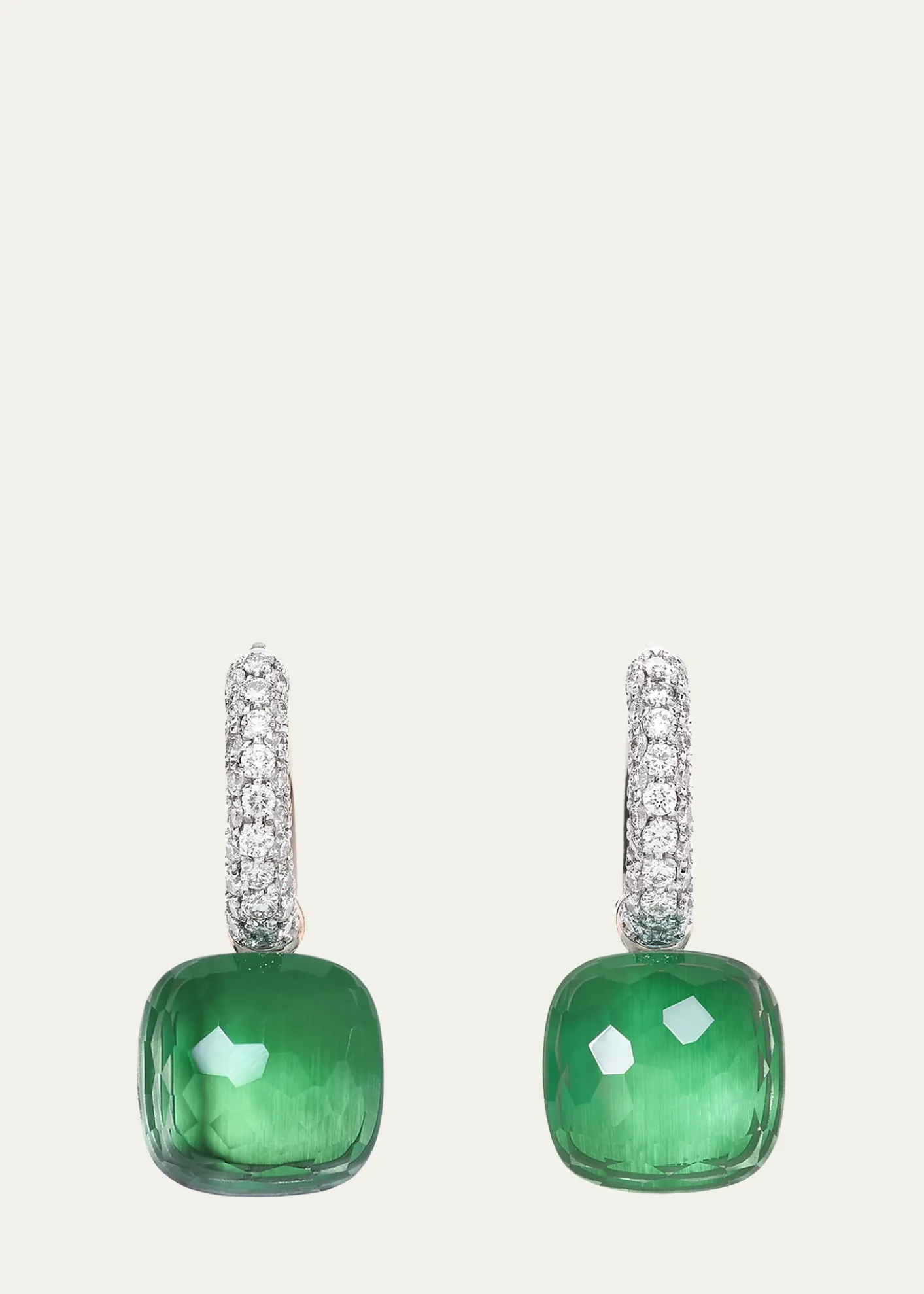 THIS ITEM IS NOT AVAILABLE.PomellatoNudo Classic Earrings with Prasiolite and Green Agate