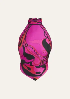 THIS ITEM IS NOT AVAILABLE.PucciOrchidee Silk Twill Scarf Halter Top