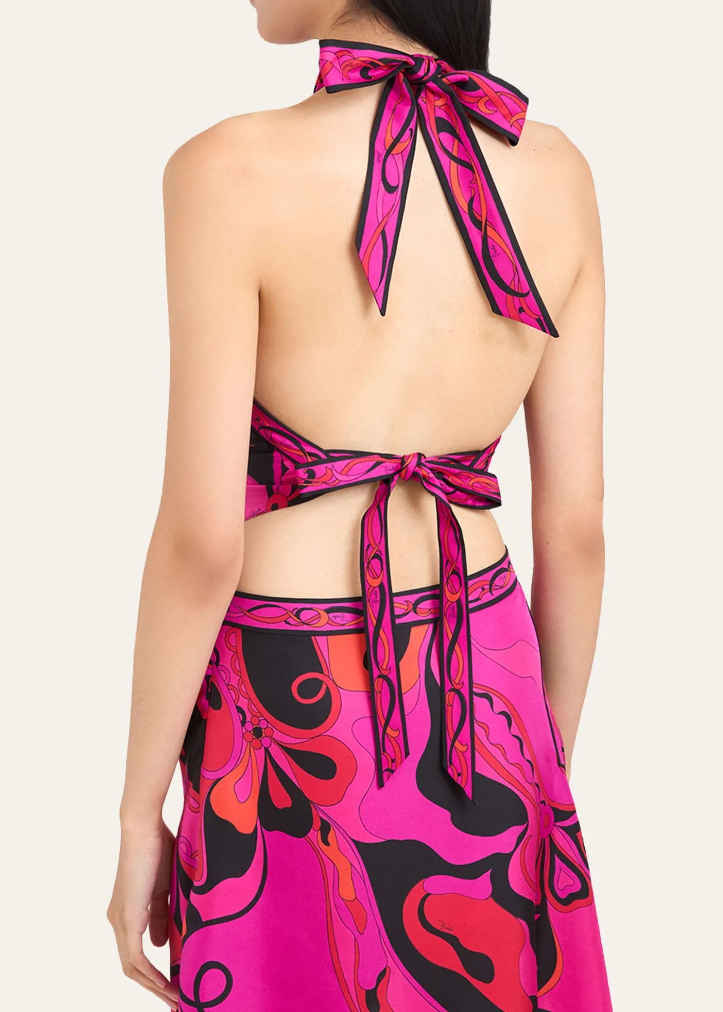 THIS ITEM IS NOT AVAILABLE.PucciOrchidee Silk Twill Scarf Halter Top